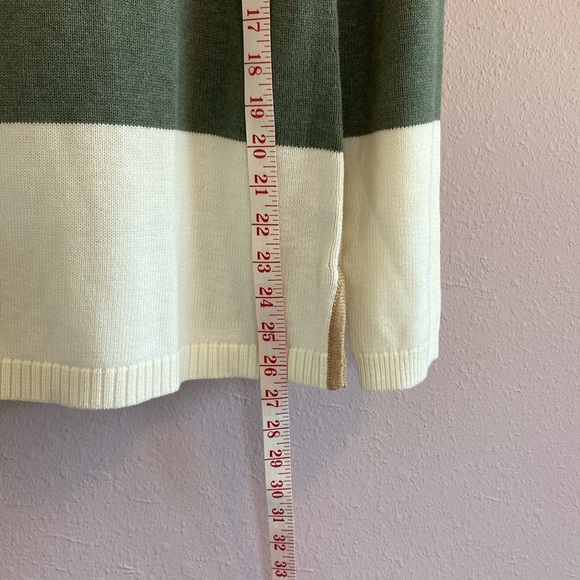 Talbots striped sweater, size M, Green & cream, NWT - Picture 7 of 10